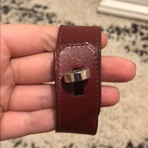 Hermes maroon leather bracelet